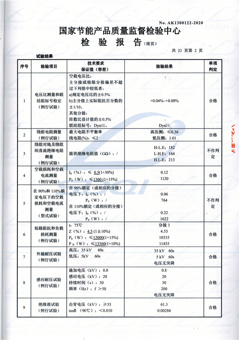 高低压试验报告-S11-1250凤泉凤泉凤泉油浸式变压器-2.jpg